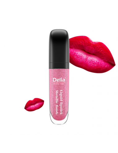 Liquid lipstick with a metallic finish